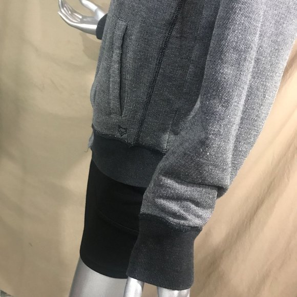 Prince & Fox Women's Medium Grey Black Zip Up Sweatshirt Hoodie - Picture 5 of 16